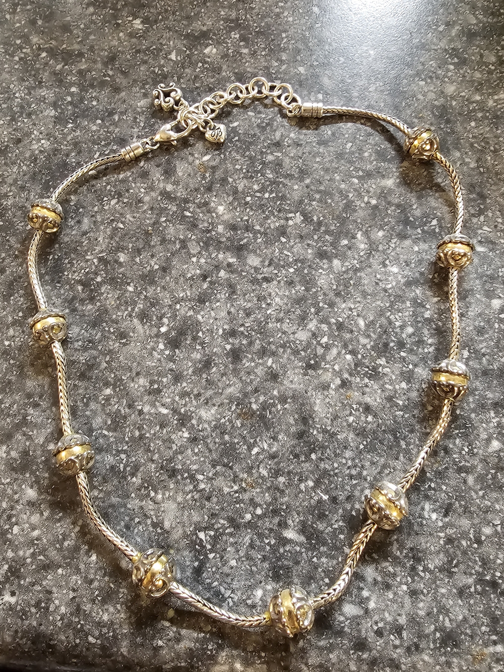 Brighton Two-Tone Gold and Silver Beaded Rope Necklace